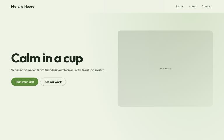 Matcha House website template