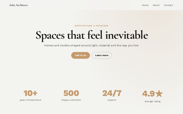 Atlas Architects website template