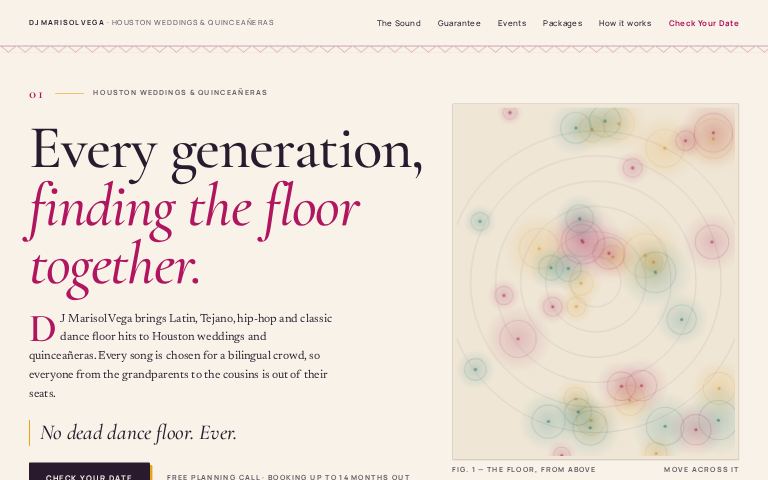 DJ Marisol Vega · Quiet Encore website template