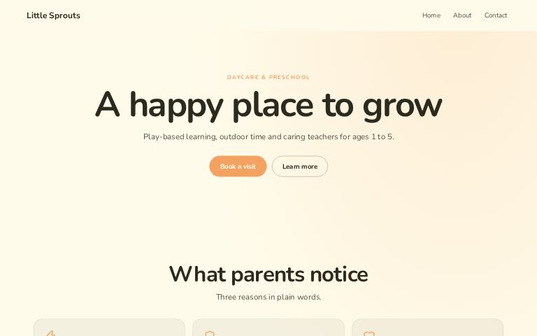 Little Sprouts website template