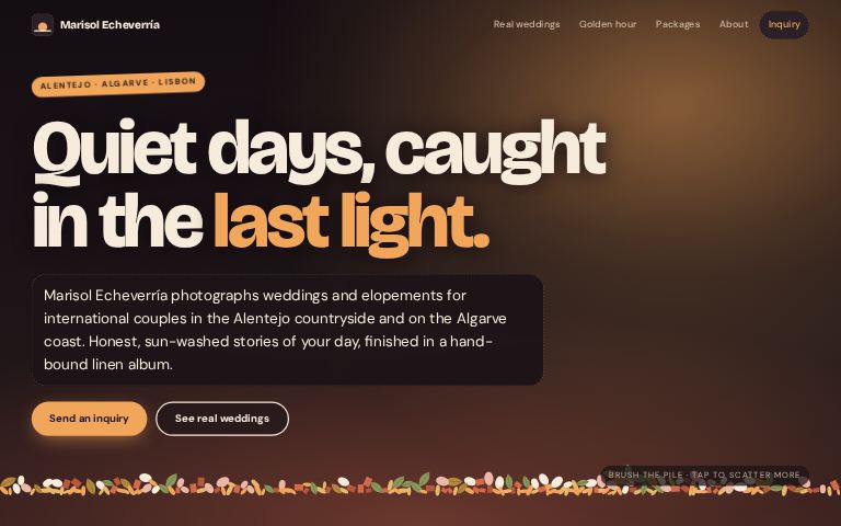 Marisol Echeverría Photography · Dusk Deck website template