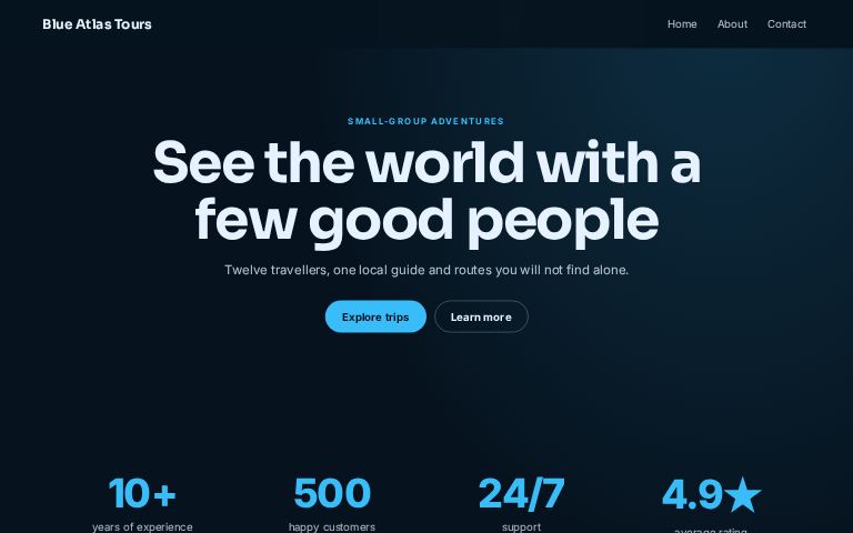 Blue Atlas Tours website template