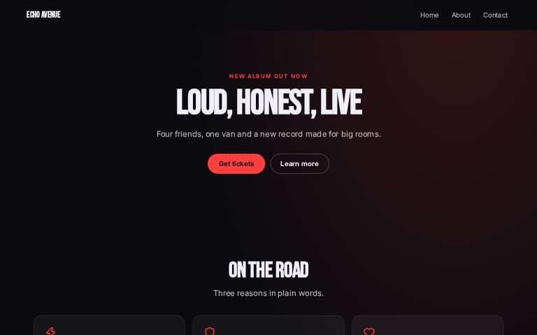 Echo Avenue website template
