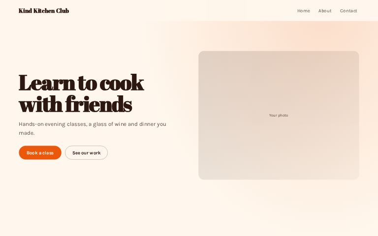 Kind Kitchen Club website template
