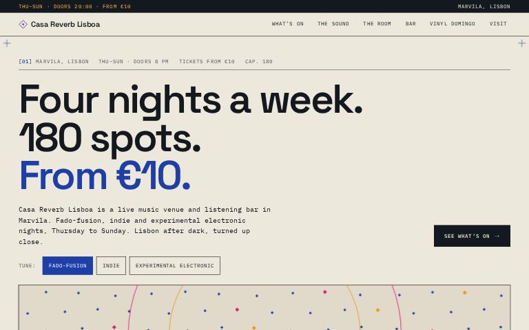 Casa Reverb Lisboa · Reverb Index website template