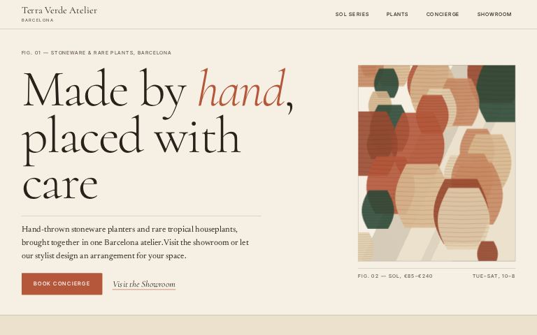Terra Verde Atelier · Throwing Rings website template