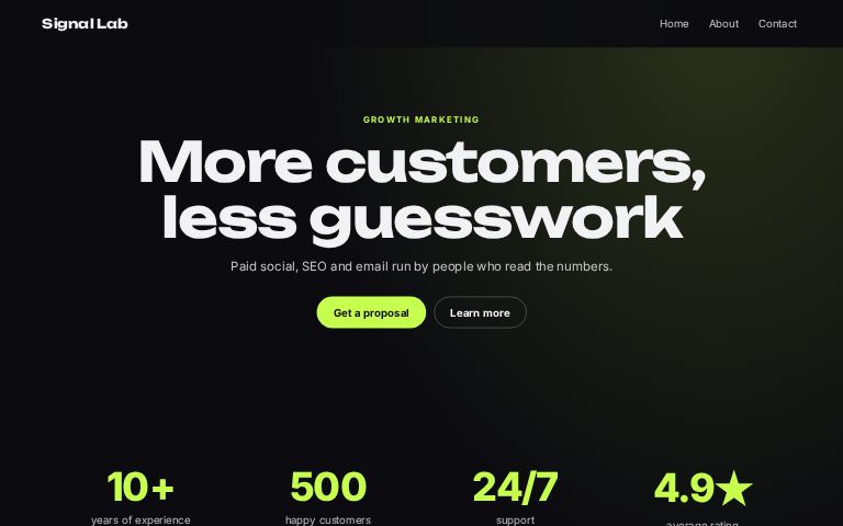 Signal Lab website template