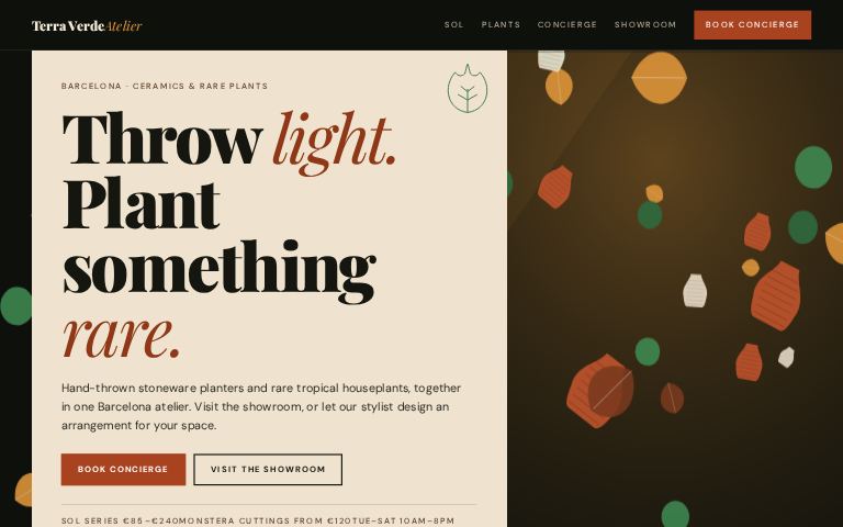 Terra Verde Atelier · Kiln Light website template