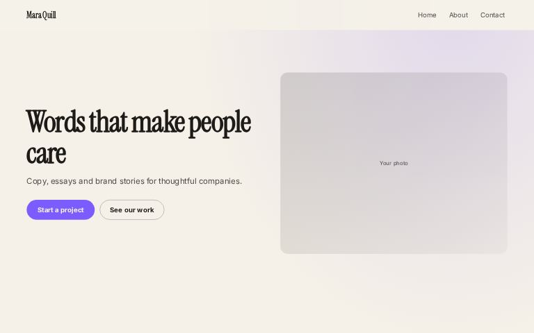 Mara Quill website template