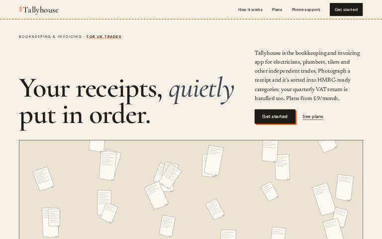Tallyhouse · Quiet Ledger website template