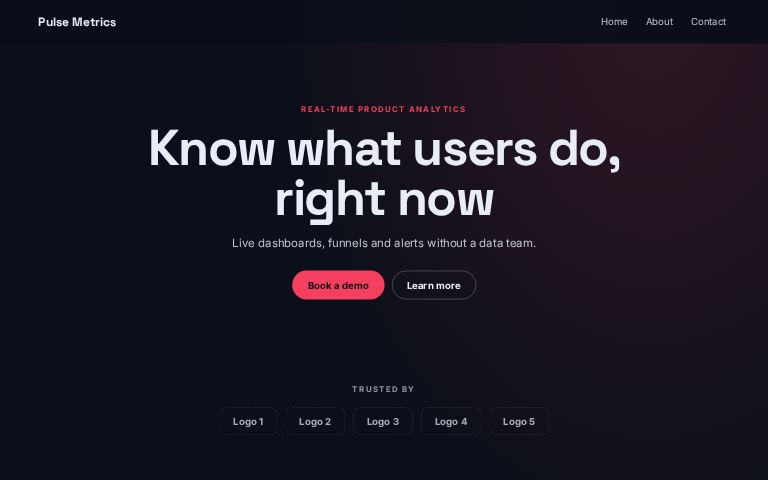 Pulse Metrics website template