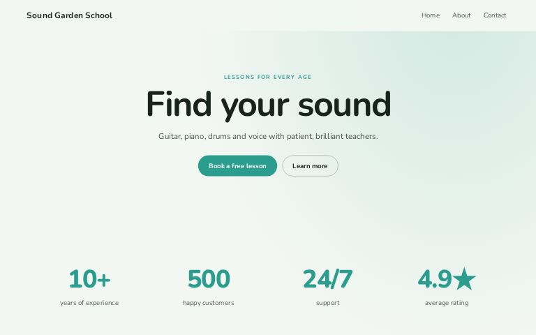 Sound Garden School website template