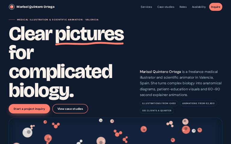 Marisol Quintero Ortega · Cell Deck website template