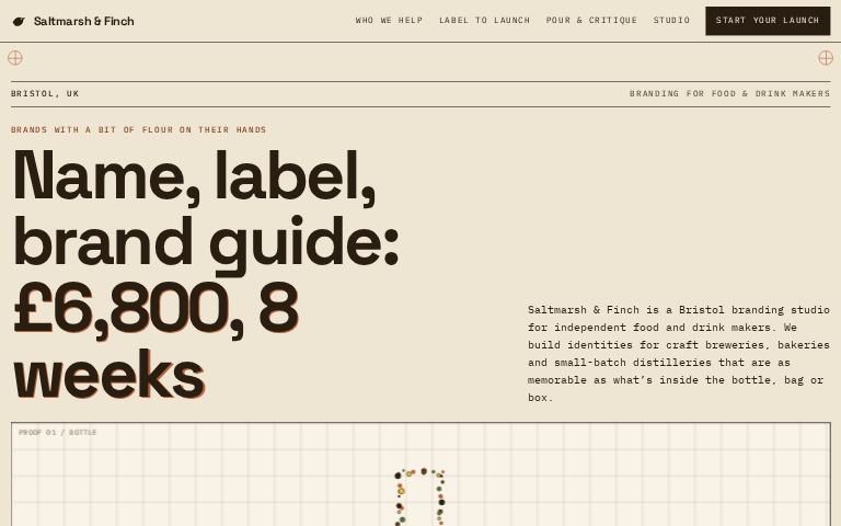 Saltmarsh & Finch · Proof Sheet website template