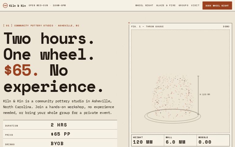 Kiln & Kin Ceramics Workshops · Throwing Rings II website template