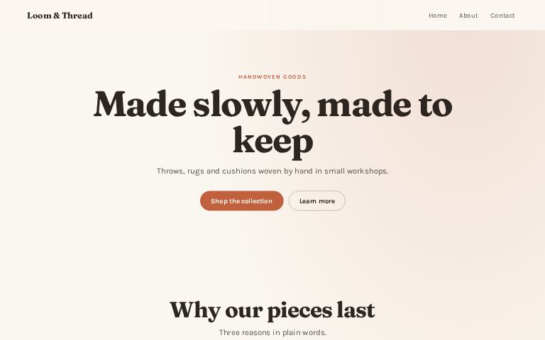 Loom & Thread website template