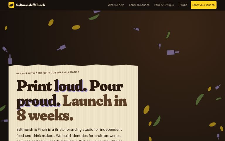 Saltmarsh & Finch · Night Press website template