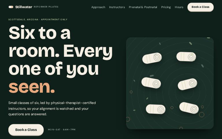 Stillwater Reformer Pilates · Spring Tension website template