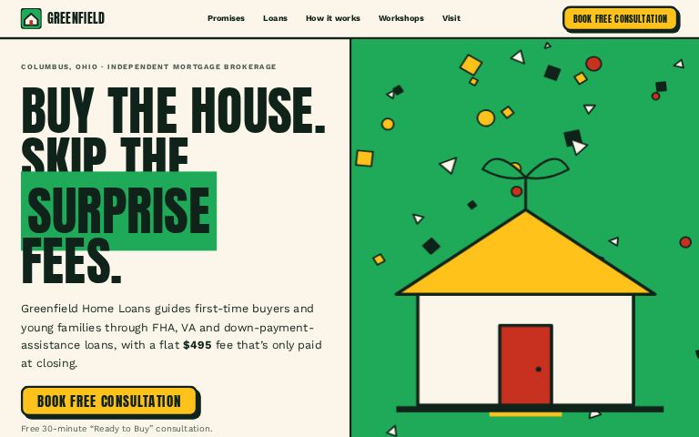 Greenfield Home Loans · Sold Sign Poster website template