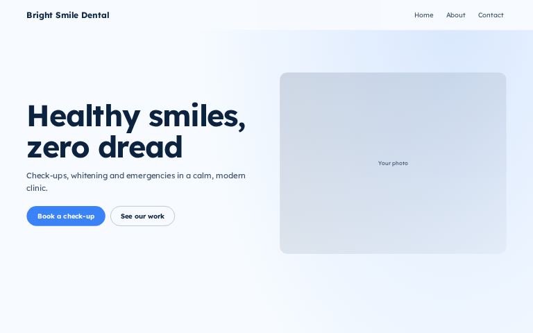 Bright Smile Dental website template