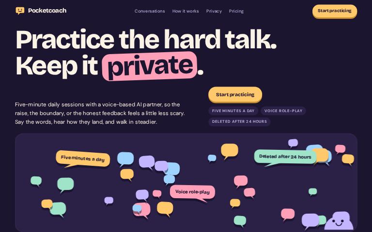 Pocketcoach · Bubble Deck website template