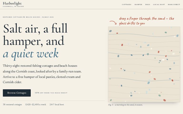 Harborlight Vacation Rentals · Tide Paper website template