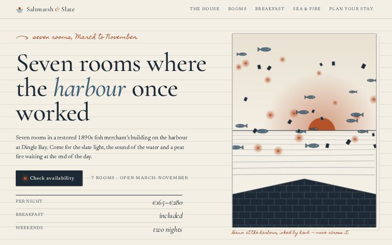 Saltmarsh & Slate Guesthouse · Tide Ledger website template