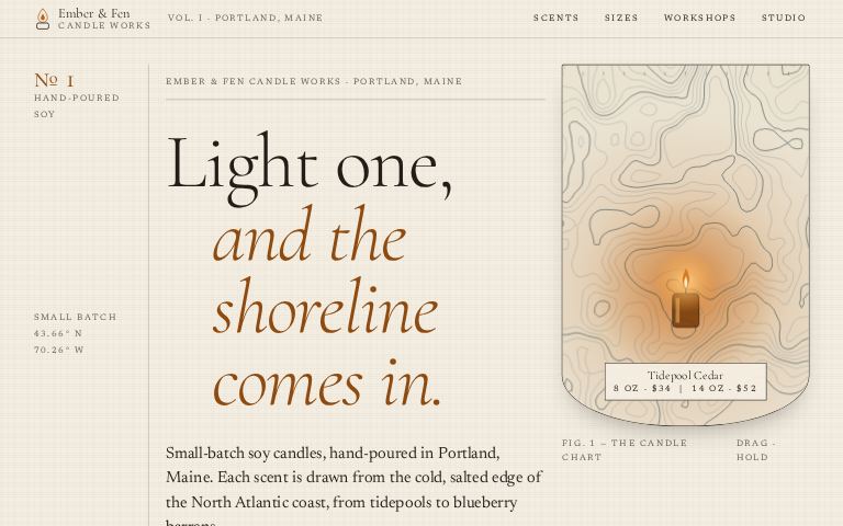 Ember & Fen Candle Works · Salt Paper Almanac website template