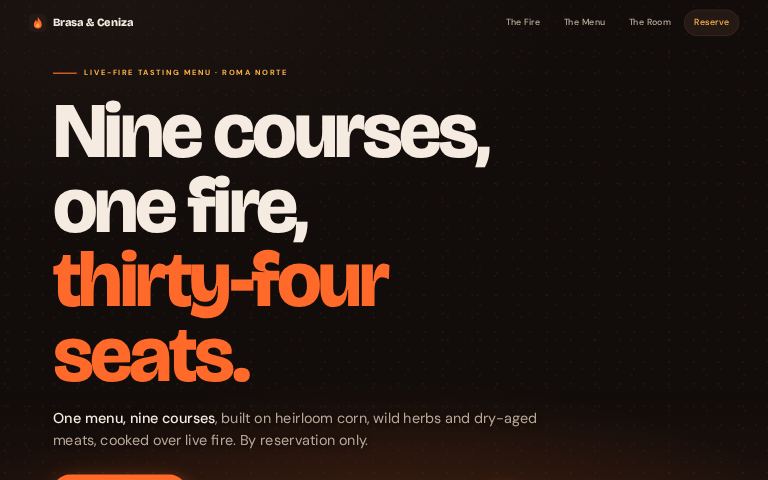 Brasa & Ceniza · Coal Deck website template