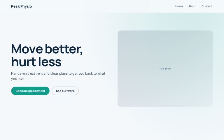Peak Physio website template