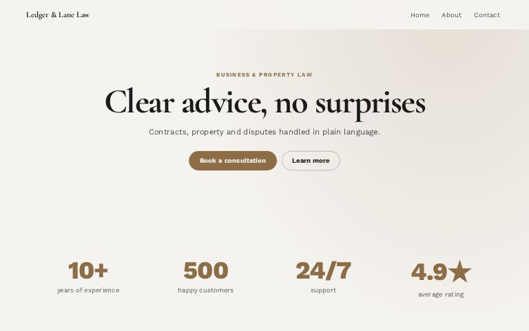 Ledger & Lane Law website template