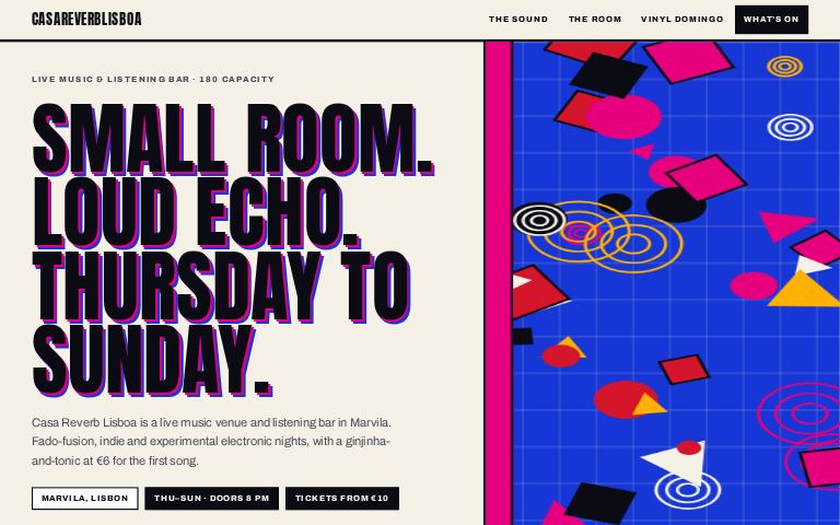 Casa Reverb Lisboa · Poster Reverb website template