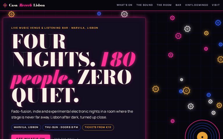 Casa Reverb Lisboa · Neon Azulejo Room website template