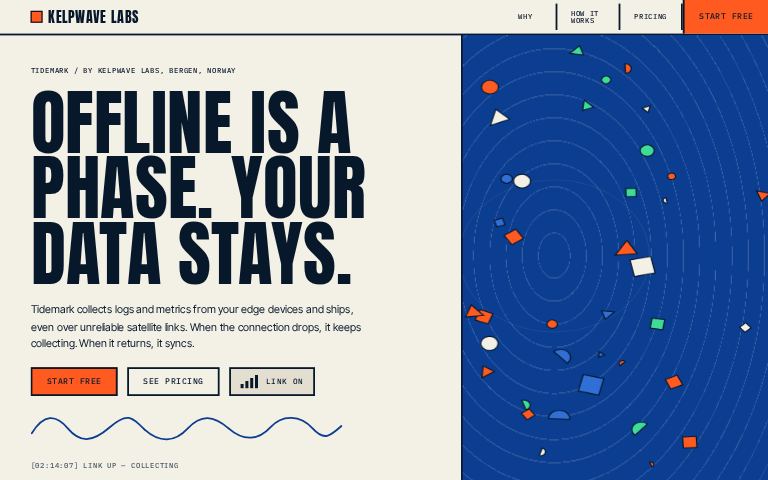 Kelpwave Labs · Signal Poster website template