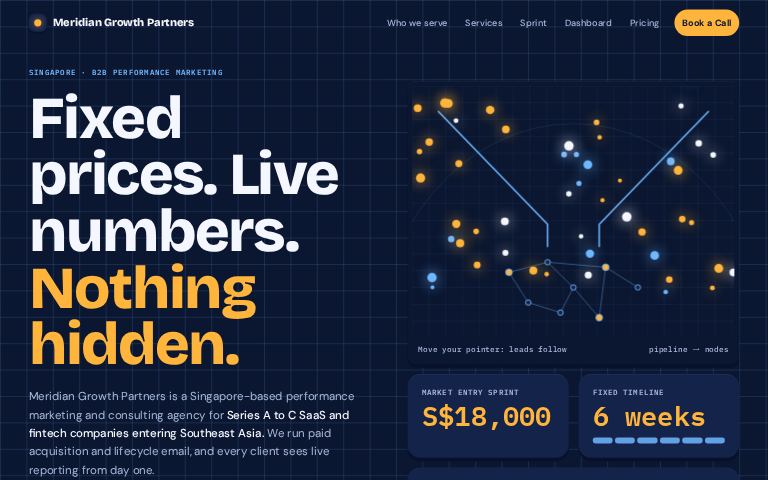 Meridian Growth Partners · Pipeline Pinball website template