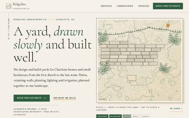 Ridgeline Landscaping Co. · The Quiet Contour website template