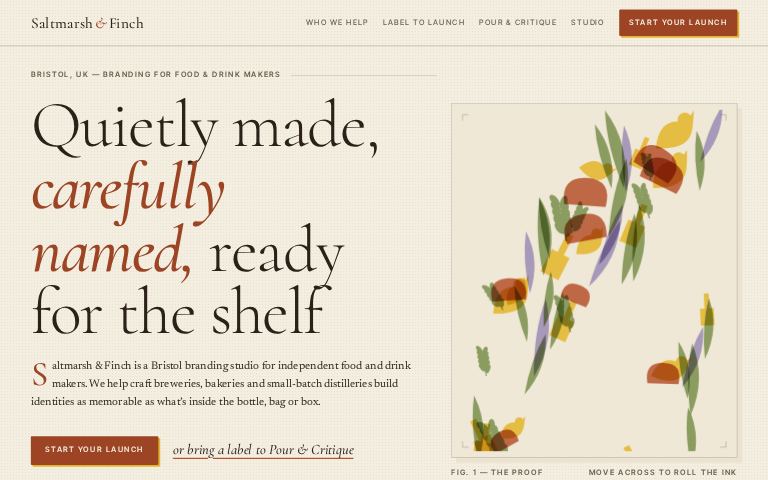 Saltmarsh & Finch · Proof Press website template