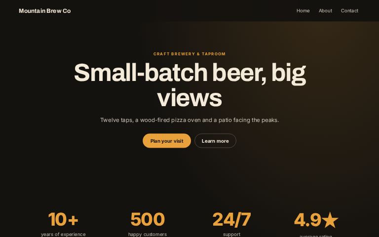 Mountain Brew Co website template