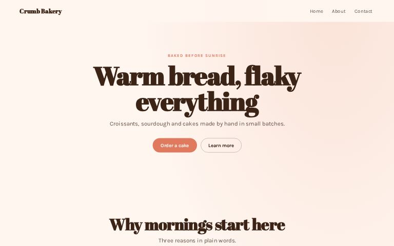 Crumb Bakery website template