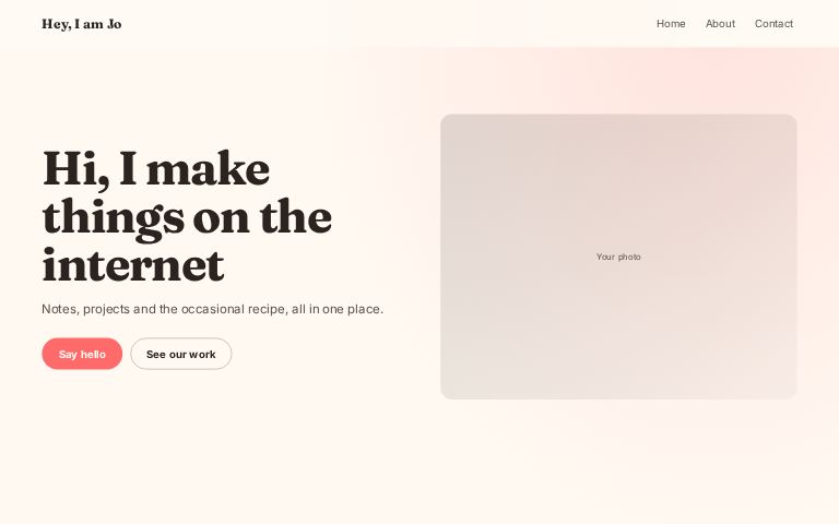 Hey, I am Jo website template