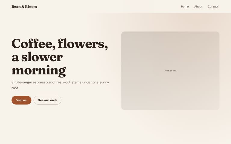 Bean & Bloom website template