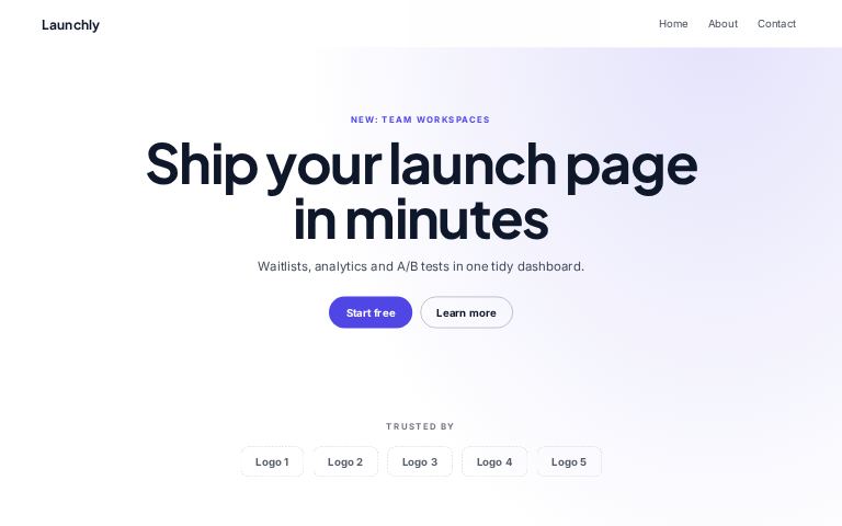 Launchly website template