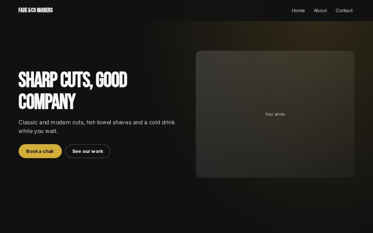 Fade & Co Barbers website template