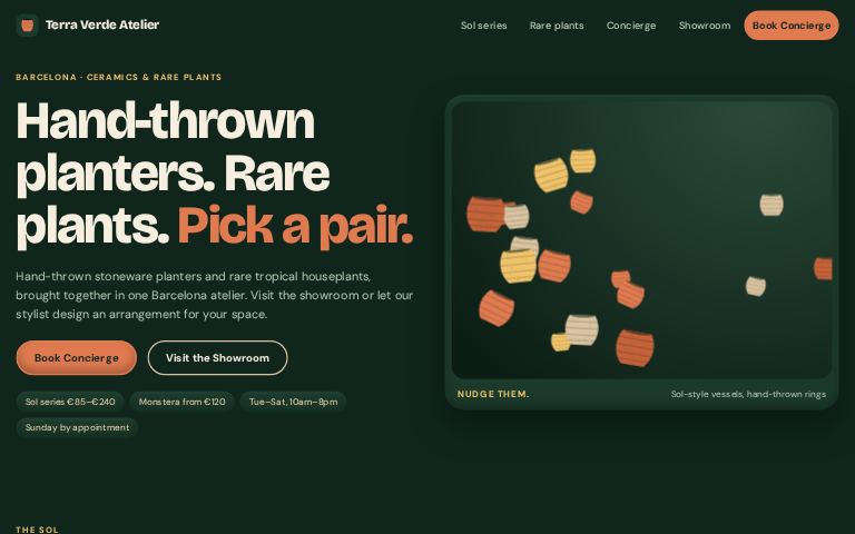 Terra Verde Atelier · Kiln Deck website template