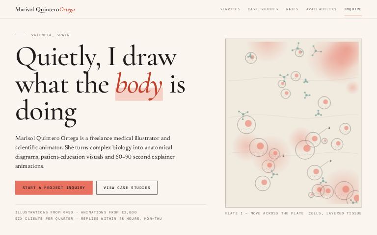 Marisol Quintero Ortega · Plate & Pulse website template