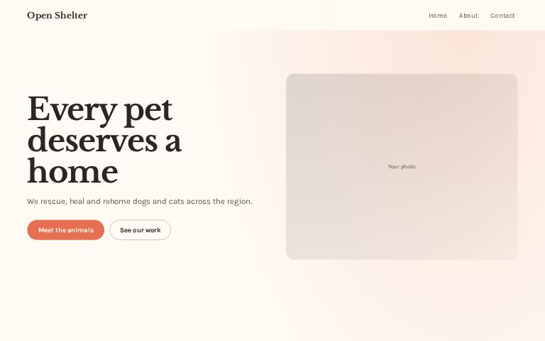 Open Shelter website template