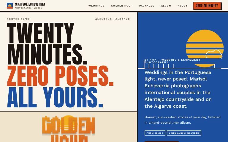 Marisol Echeverría Photography · Sunblock Poster website template