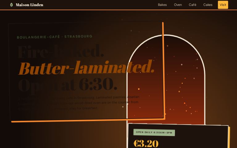 Maison Linden Boulangerie-Café · Oven Mouth website template