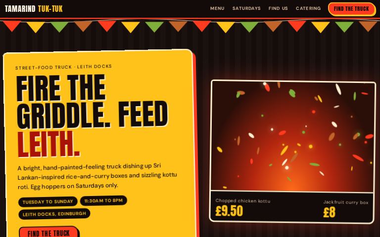 Tamarind Tuk-Tuk · Midnight Griddle website template