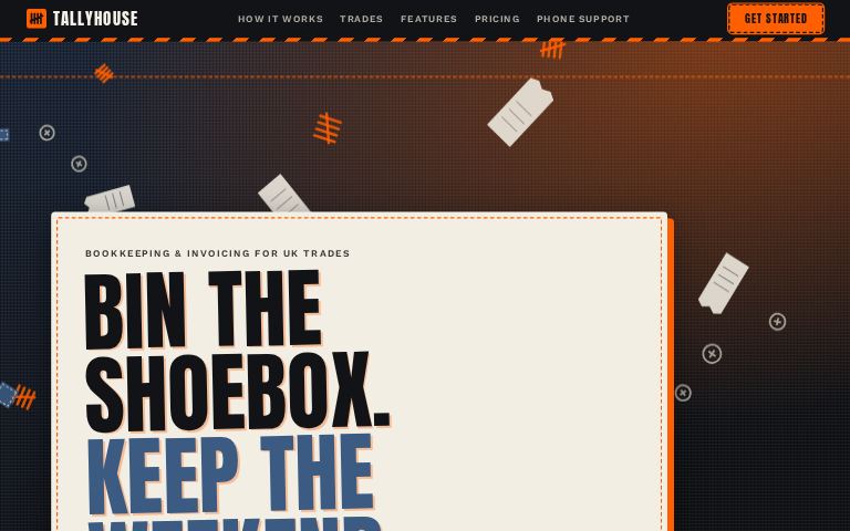 Tallyhouse · Night Shift Site website template